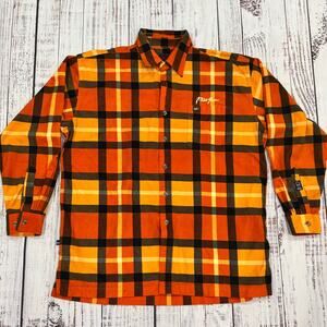 Phat Farm Vintage Flannel Shirt L Orange Yellow Hip Hop Y2K Korea